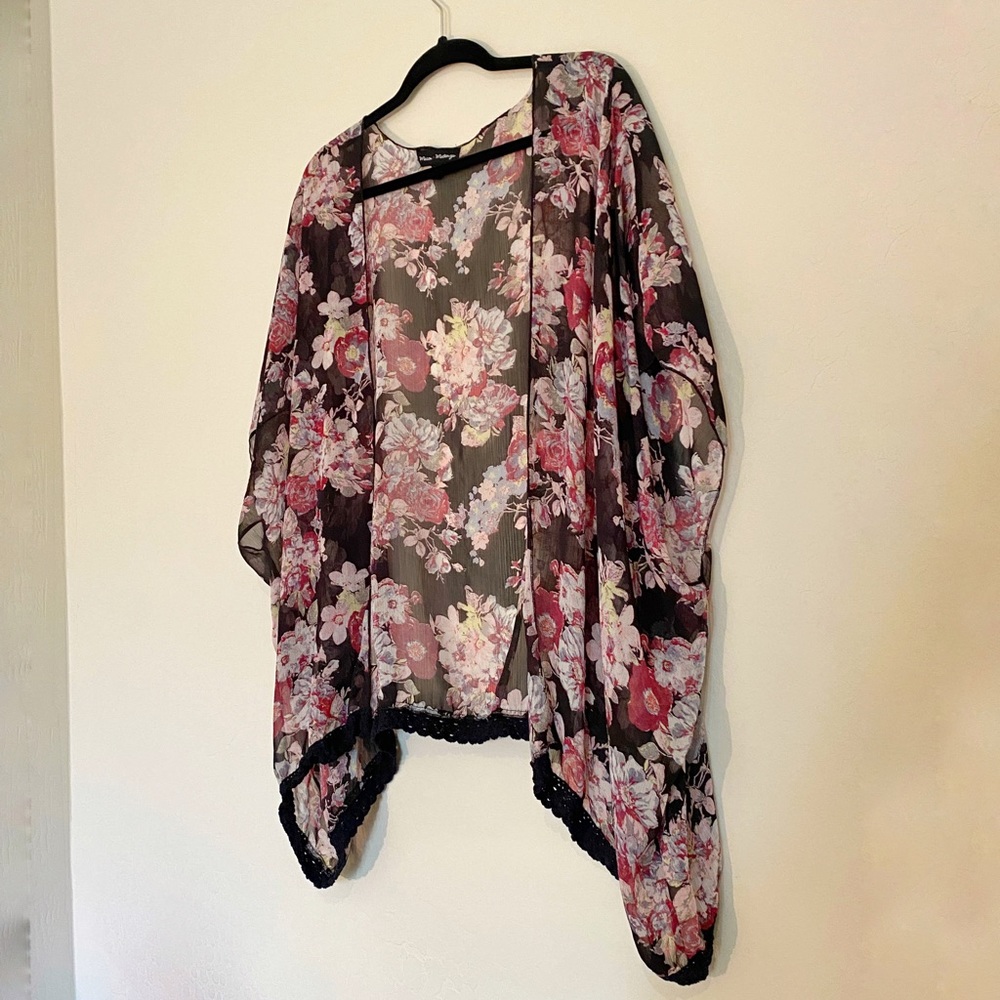 Mason + Mackenzie Sheer Floral Kimono